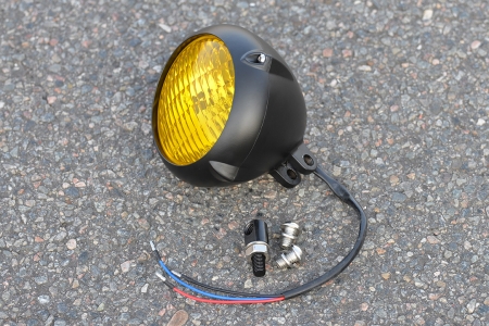 Aluminium Mini-Headlight in yellow